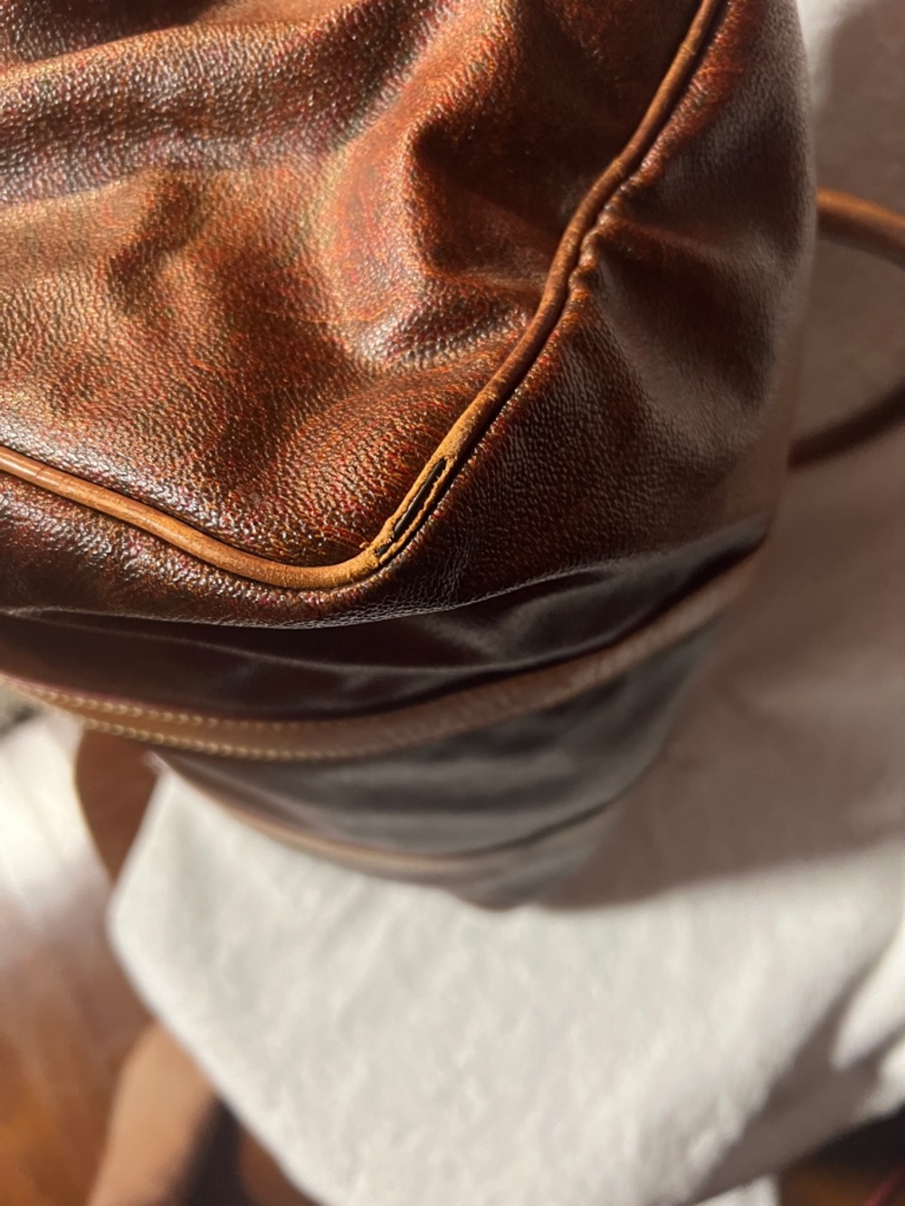Etro Leather Duffel Travel Bag - Brown - Picture 5 of 11